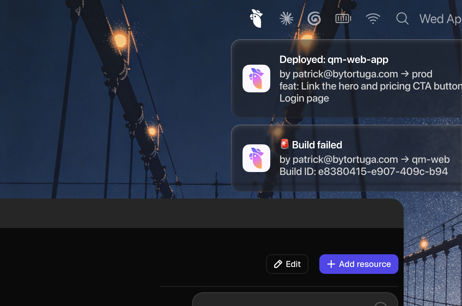 Captain notification