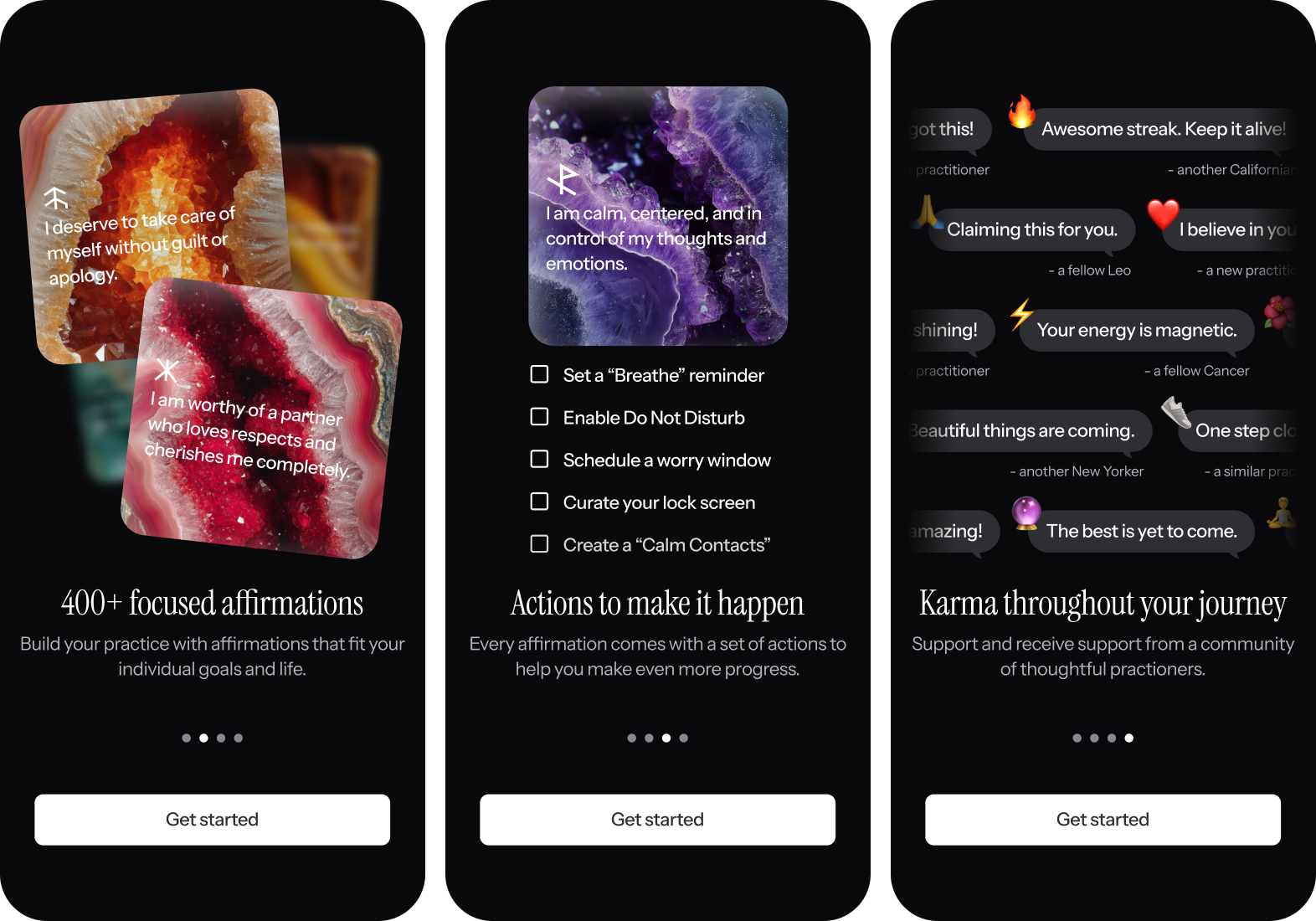 Welcome screens highlighting key features in onboarding