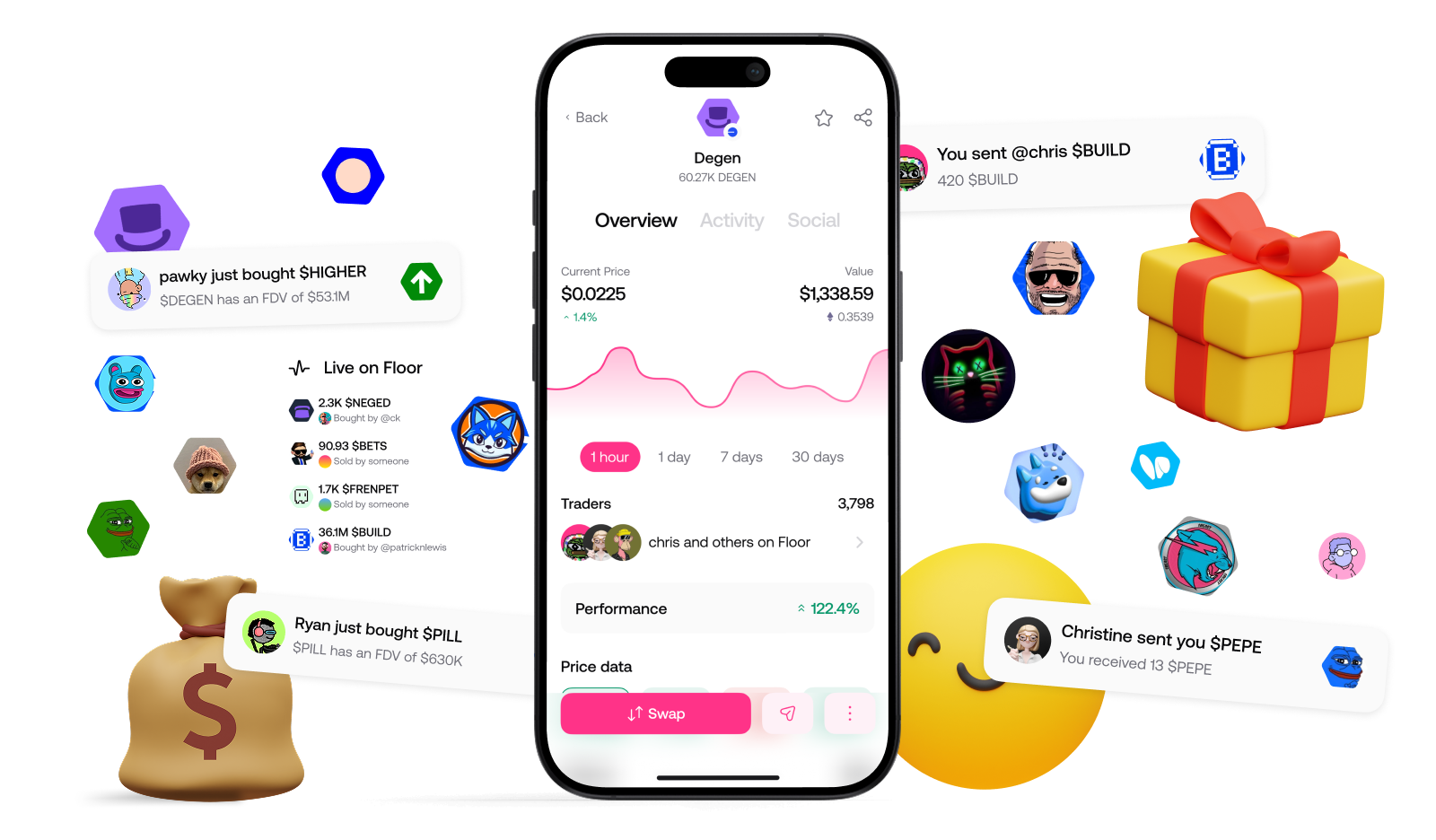 Floor token actions