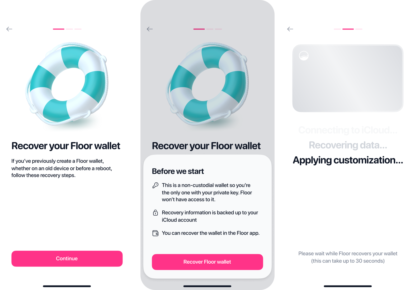 Recovery flow if the user has a new device