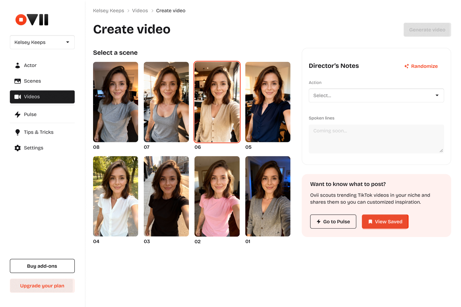 Ovii create video