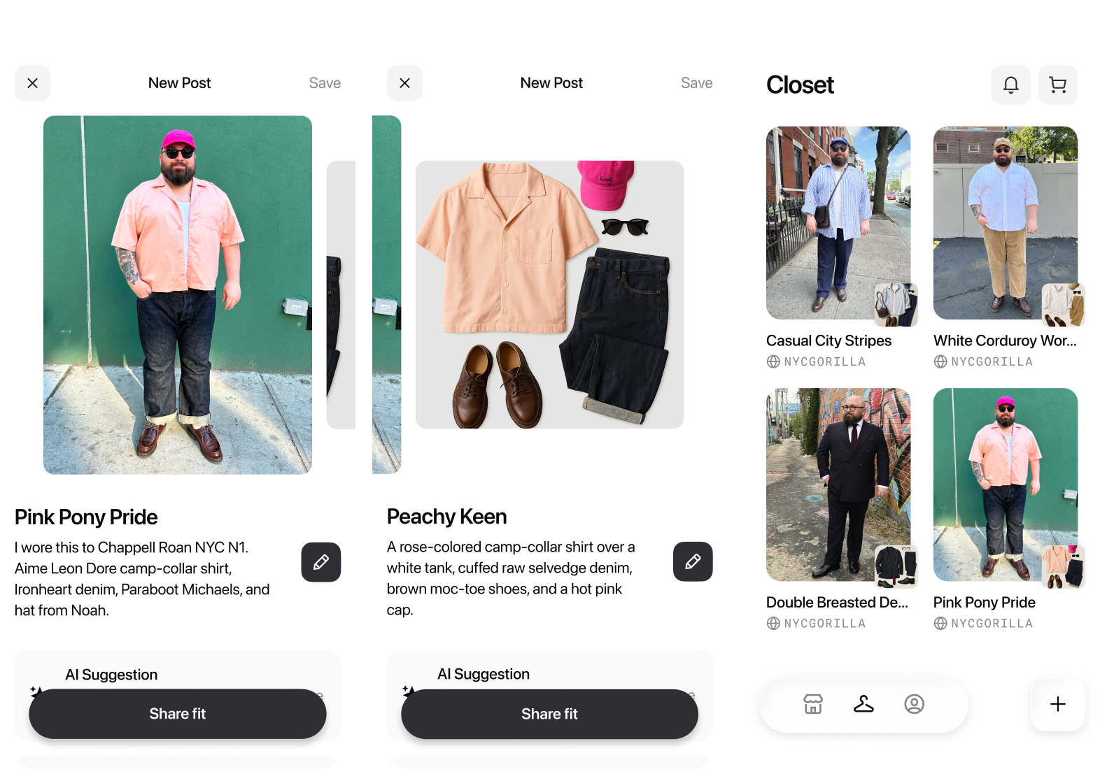 Rackoon generates a flat lay of every uploaded outfit