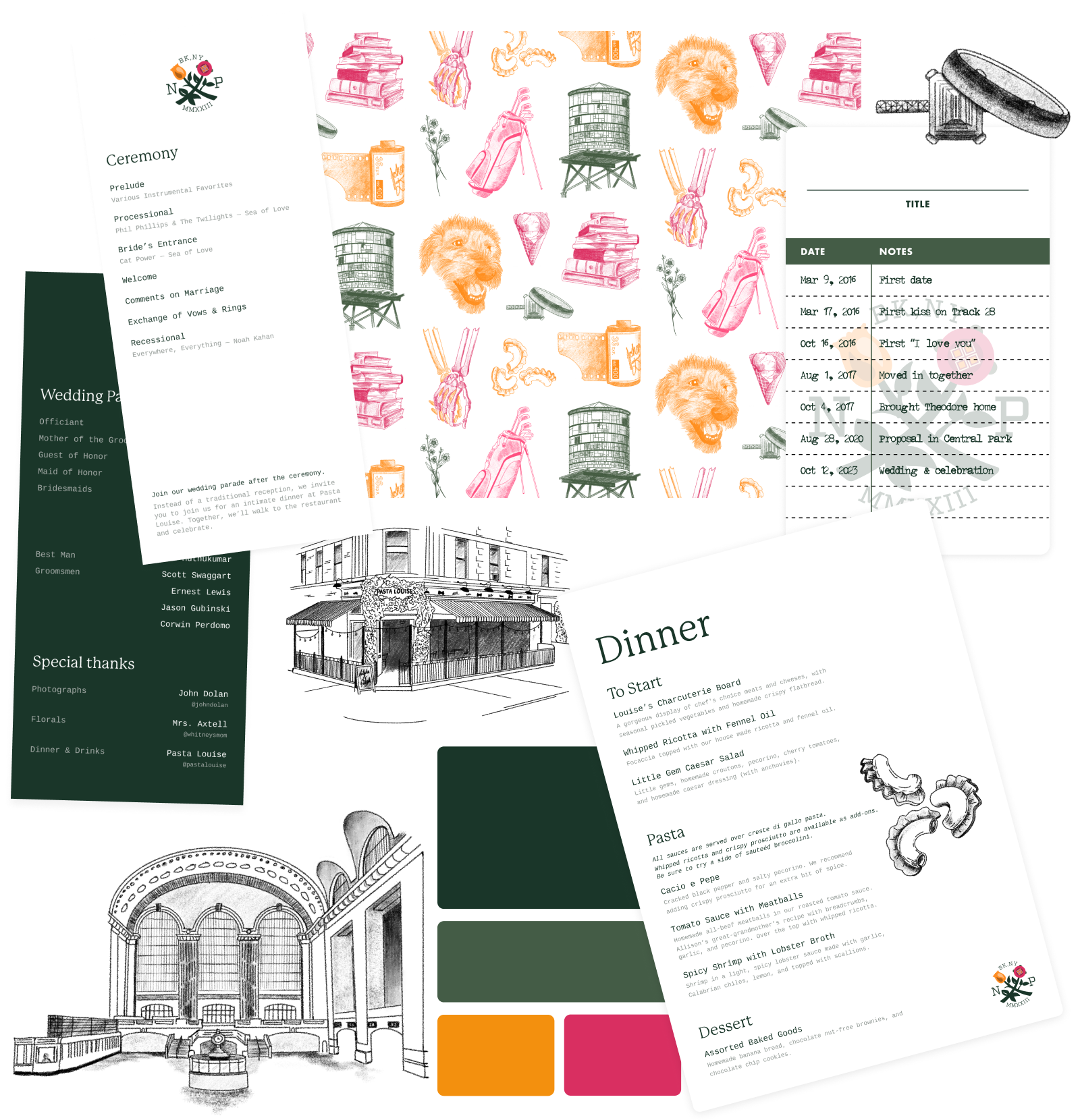 Various wedding visuals I designed