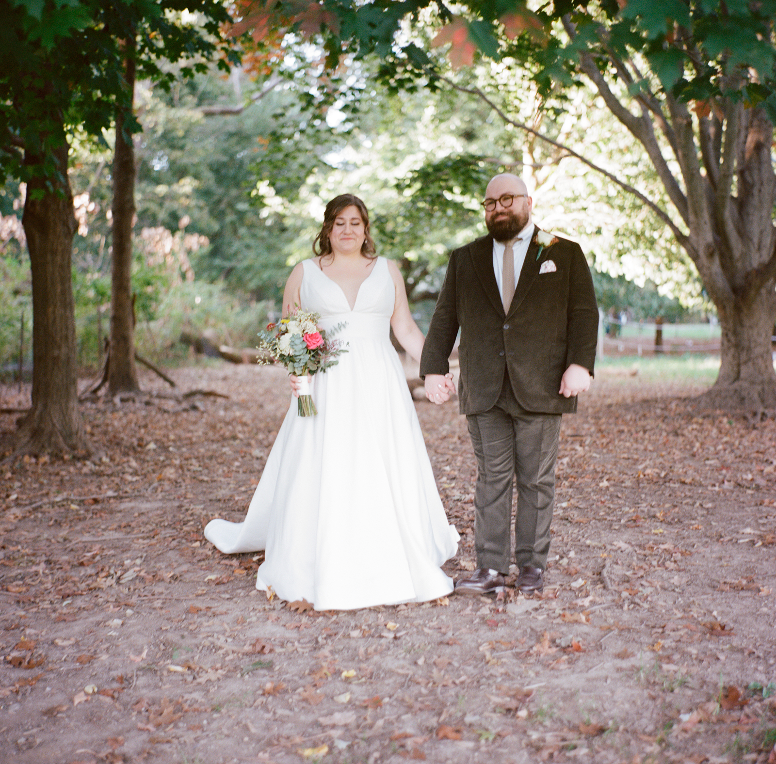 Taking a moment before walking down the aisle